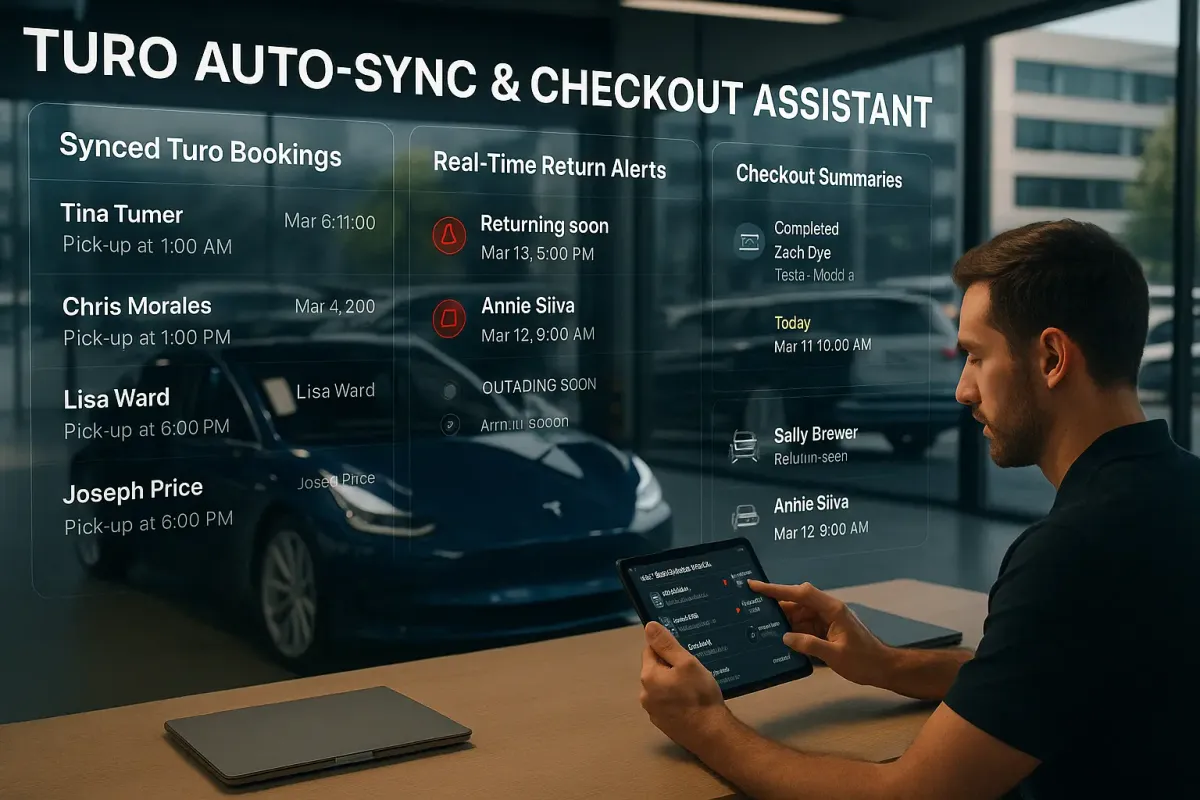 Turo Auto‑Sync & Checkout Assistant: Automating Bookings and Streamlining Checkouts for Rental Fleets